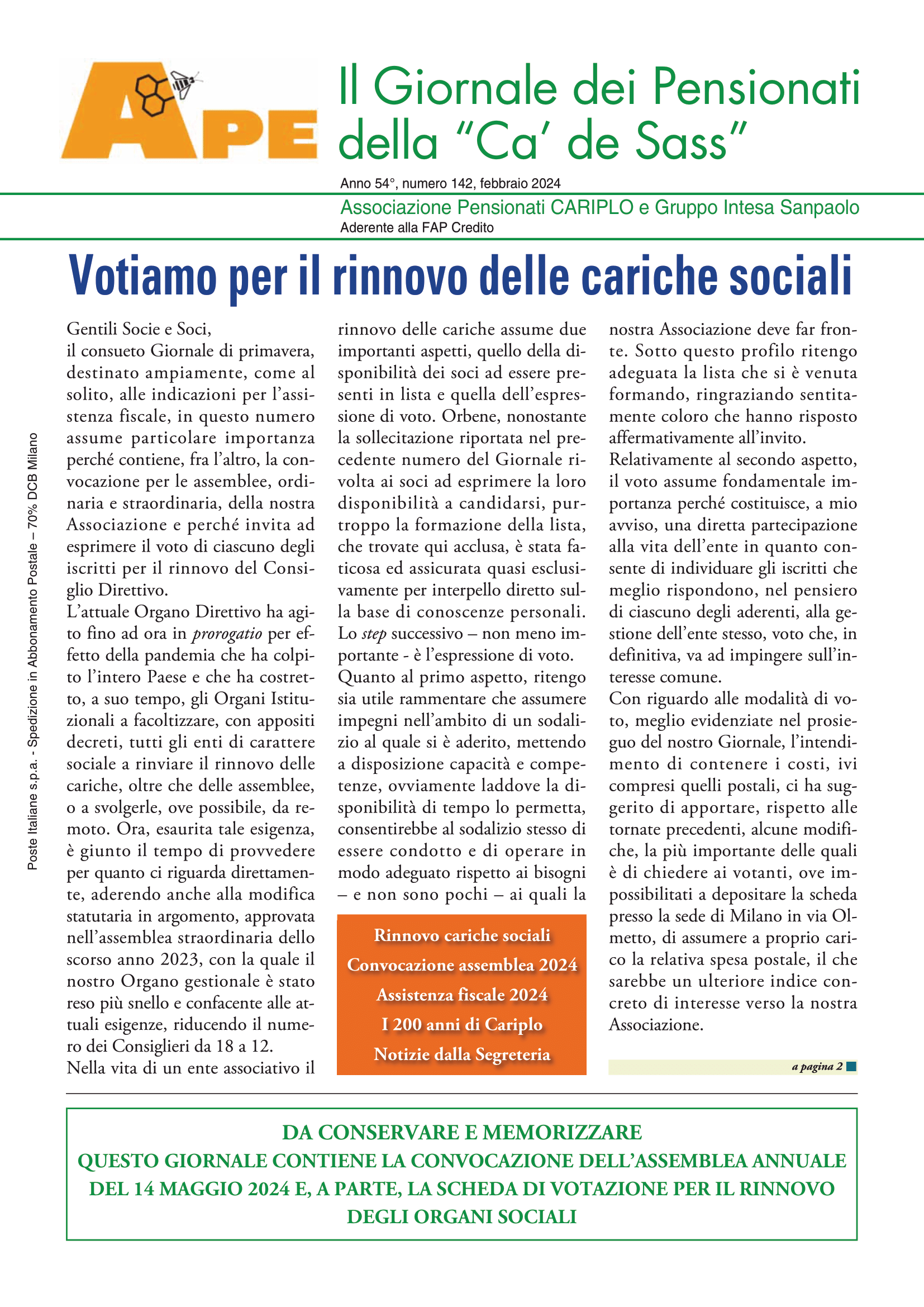GIORNALE DI FEBBRAIO 2024