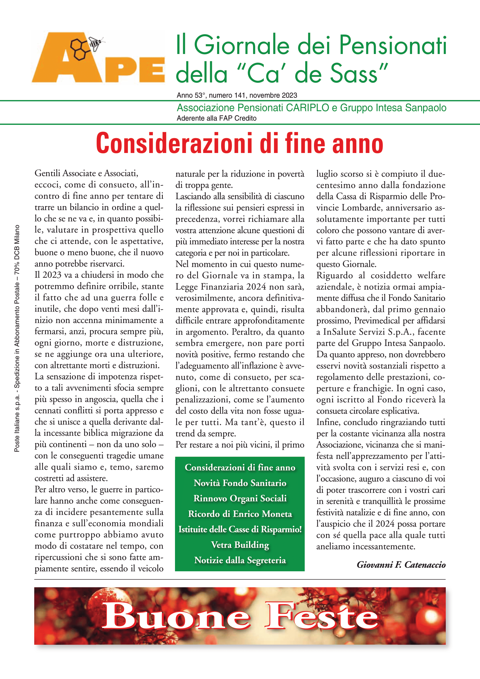 GIORNALE DI NOVEMBRE 2023